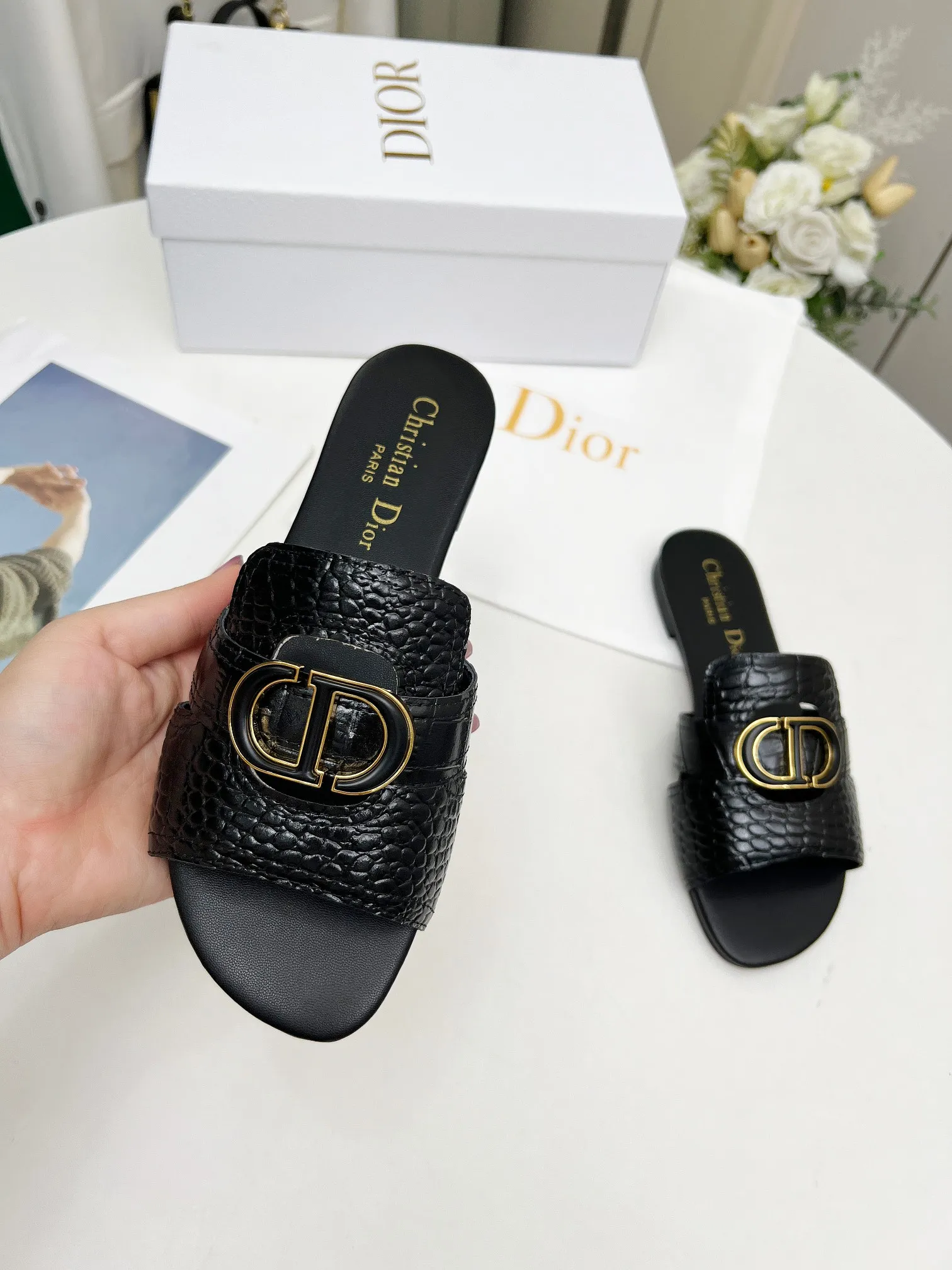 👟👟Ex-factory price 360👟👟 Genuine leather base +30 Dior spring and summer new model 6 colors optional code size 35-42